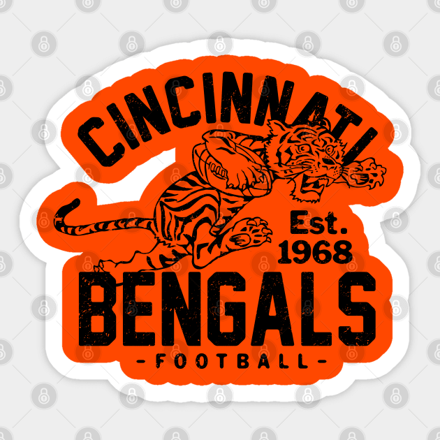 Vintage Cincinnati Bengals 3 by Buck Tee Originals Sticker by Buck Tee